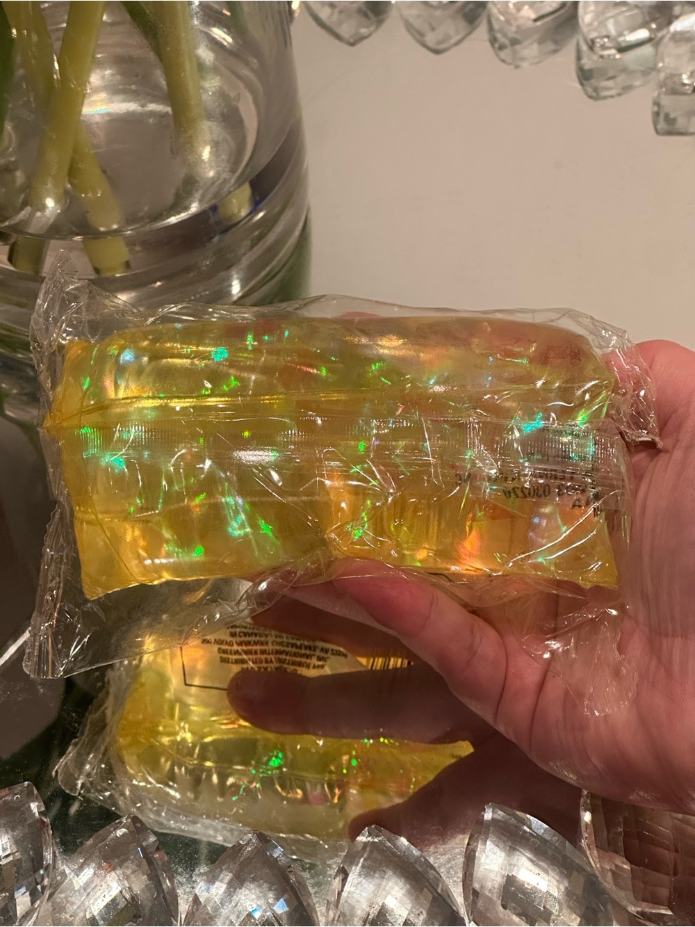 Viral Water Wiggler Toy Yellow Gold Holographic Sensory Fidget HTF Sealed Trendy